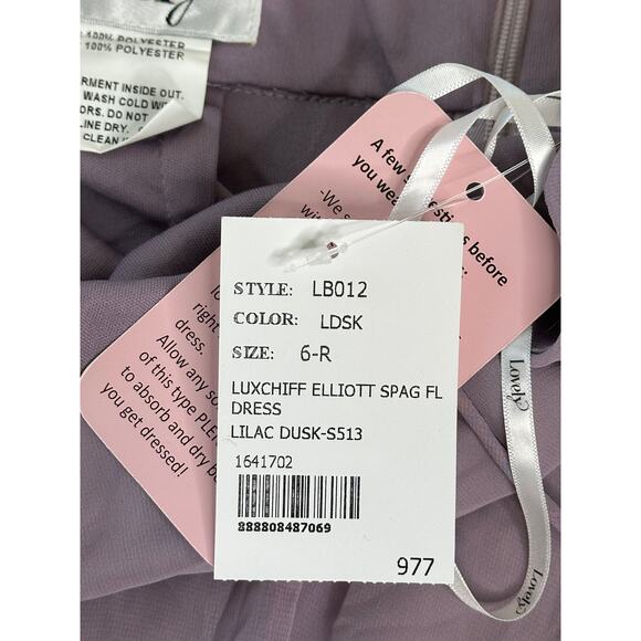 Lovely NWT Lilac Purple Square Neck Chiffon Maxi Dress with Front Slit Formal 6 - Picture 4 of 7